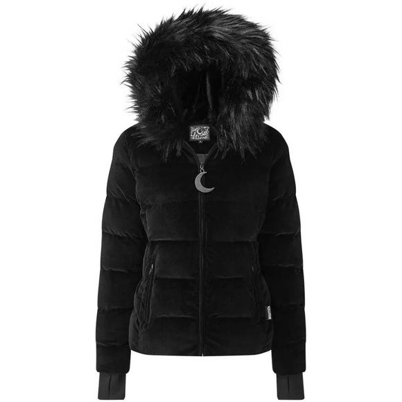 KILLSTAR Lisa Luna Velvet Winter Coat Jacket Corset Back - Picture 2 of 16